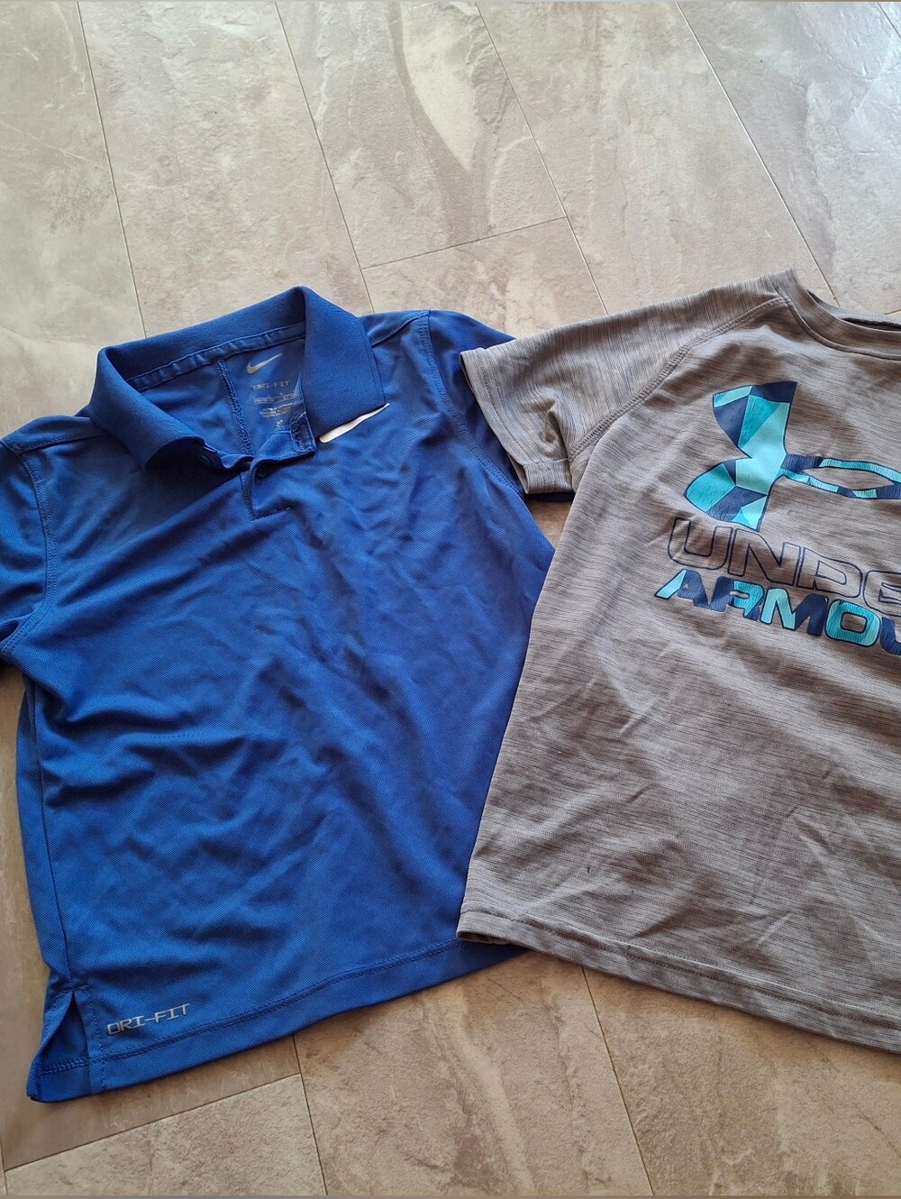 Under Armour Boys' Blue Polo & Gray Graphic Tee Set